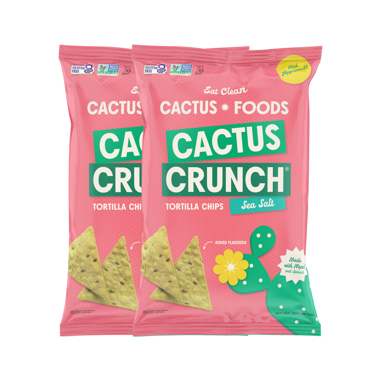 Cactus Crunch Tortilla Chips - Sea Salt Bundle (4 Pack) 5oz. Bags