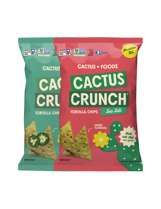 Cactus Crunch Tortilla Chips Made with Avocado Oil — Combo Bundle (4 pack) 5oz. Bags