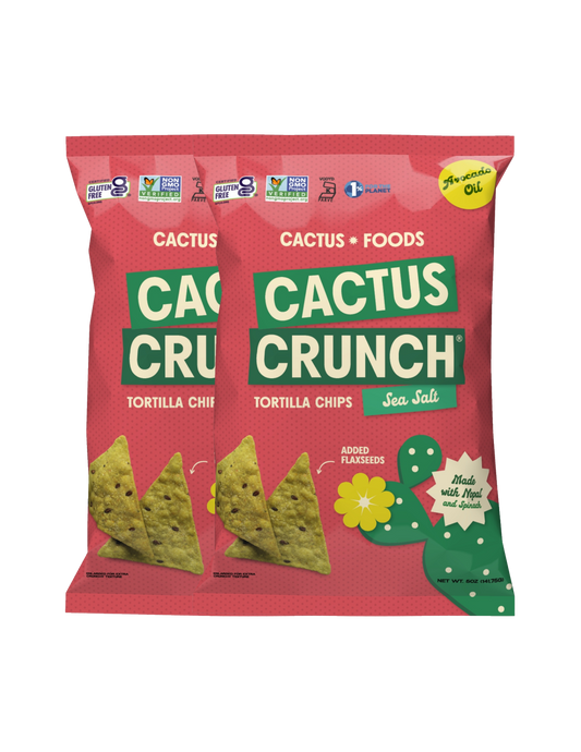 Cactus Crunch Tortilla Chips Made with Avocado Oil — Sea Salt (4 Pack) 5oz. Bags
